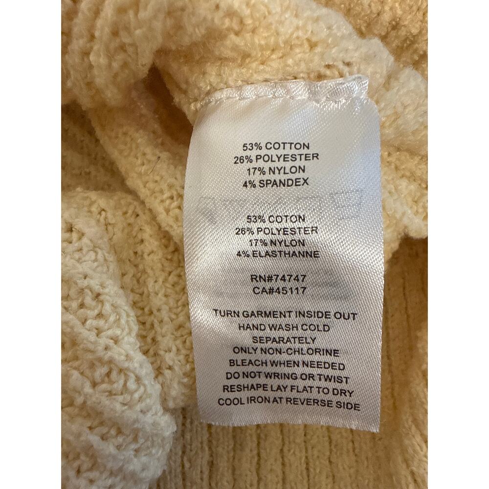 Natural Reflections Sweater | Butter Yellow Ribbed Knit Oversized Pullover | M - Picture 6 of 12